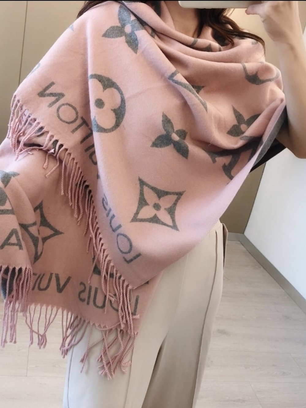 Luxury Pink Monogram Shawl Wrap